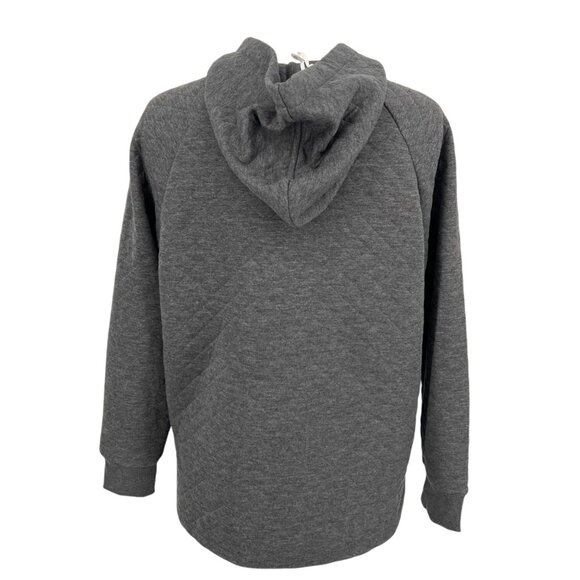 Market & Spruce Quilted Hooded Button Pullover Sweatshirt Gray Size Medium NWT - Picture 6 of 10